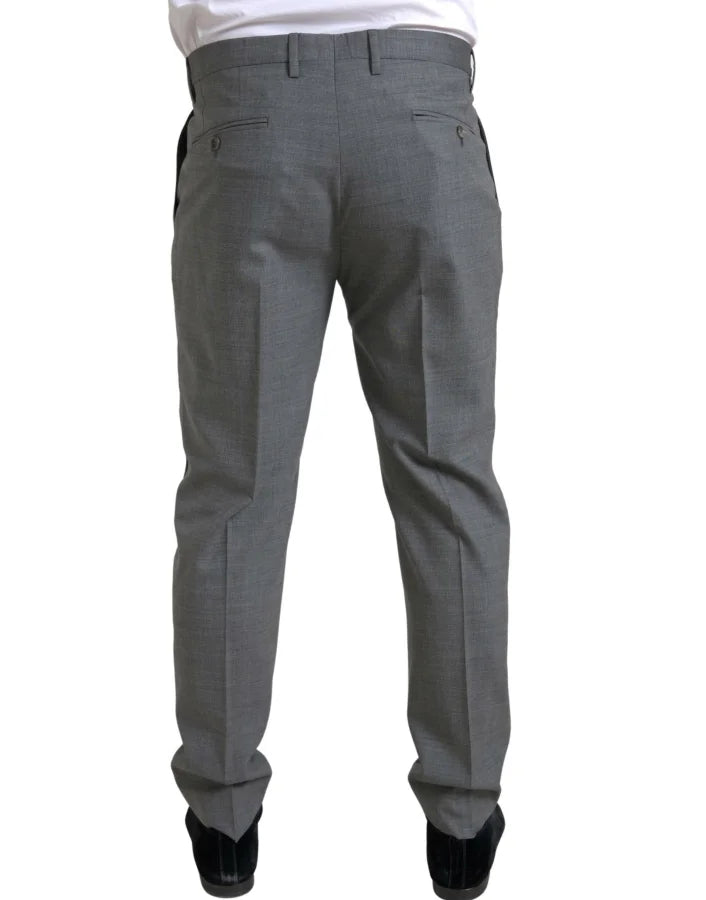 Dolce &amp; Gabbana Gray Wool Chino Skinny Men Dress Trouser Pants