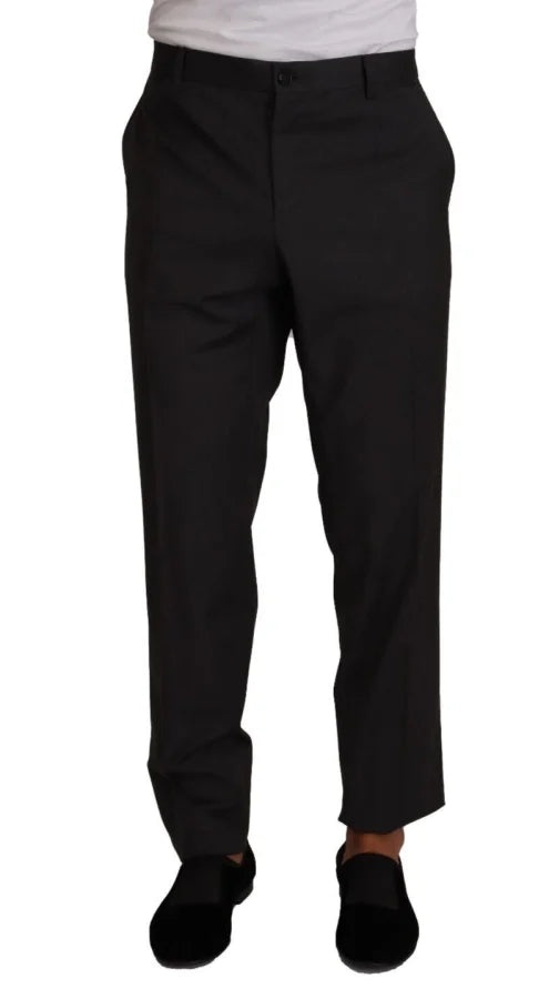 Dolce &amp; Gabbana Gray Wool Formal Tuxedo Trouser Dress Pants