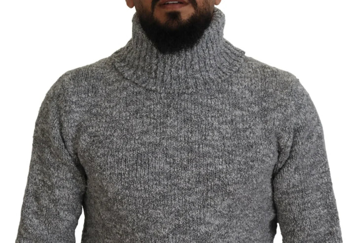 Dolce &amp; Gabbana Gray Wool Knit Turtleneck Pullover Sweater