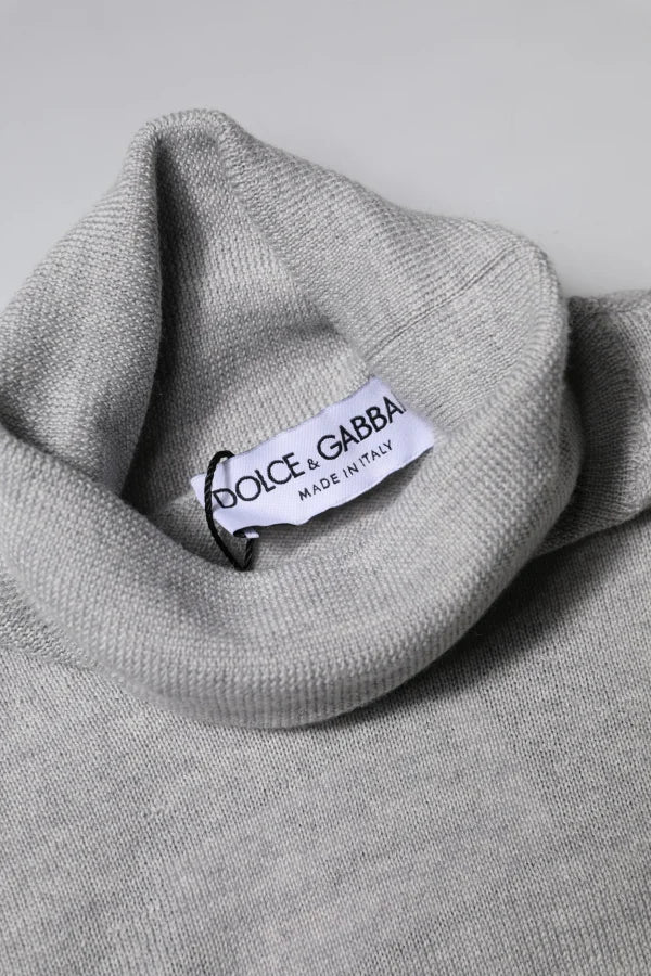 Dolce &amp; Gabbana Gray Wool Knitted Men Pullover Sweater