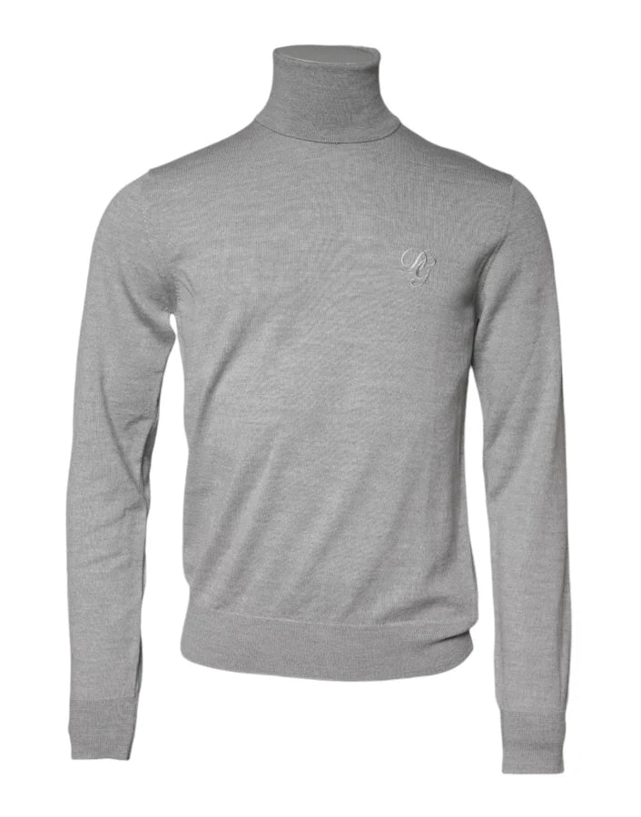 Dolce &amp; Gabbana Gray Wool Knitted Men Pullover Sweater
