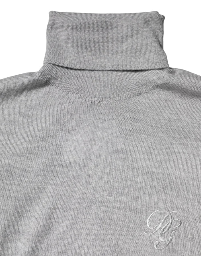 Dolce &amp; Gabbana Gray Wool Knitted Men Pullover Sweater