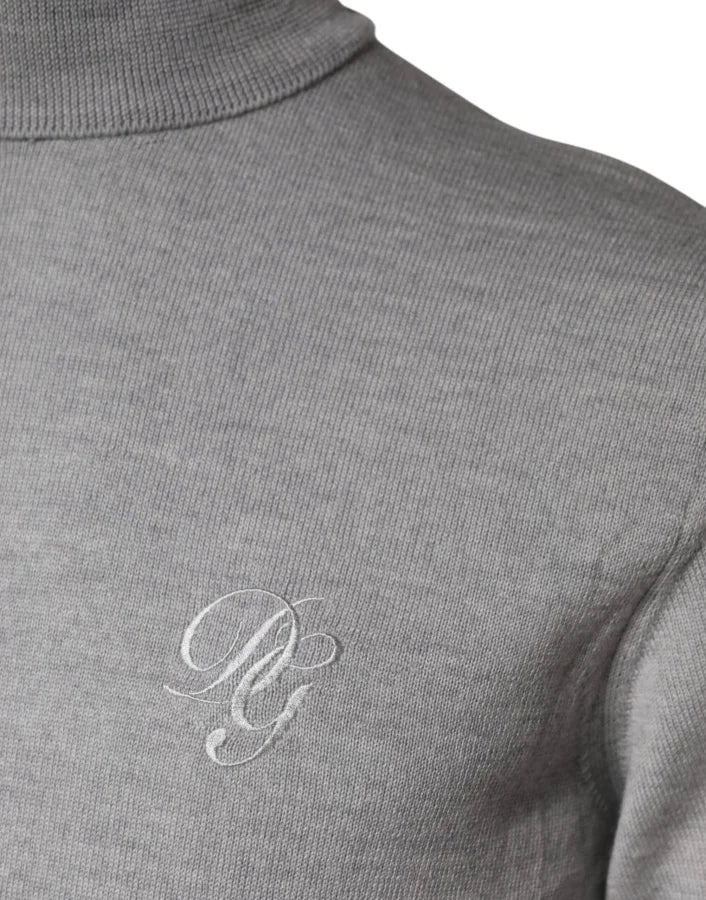 Dolce &amp; Gabbana Gray Wool Knitted Men Pullover Sweater