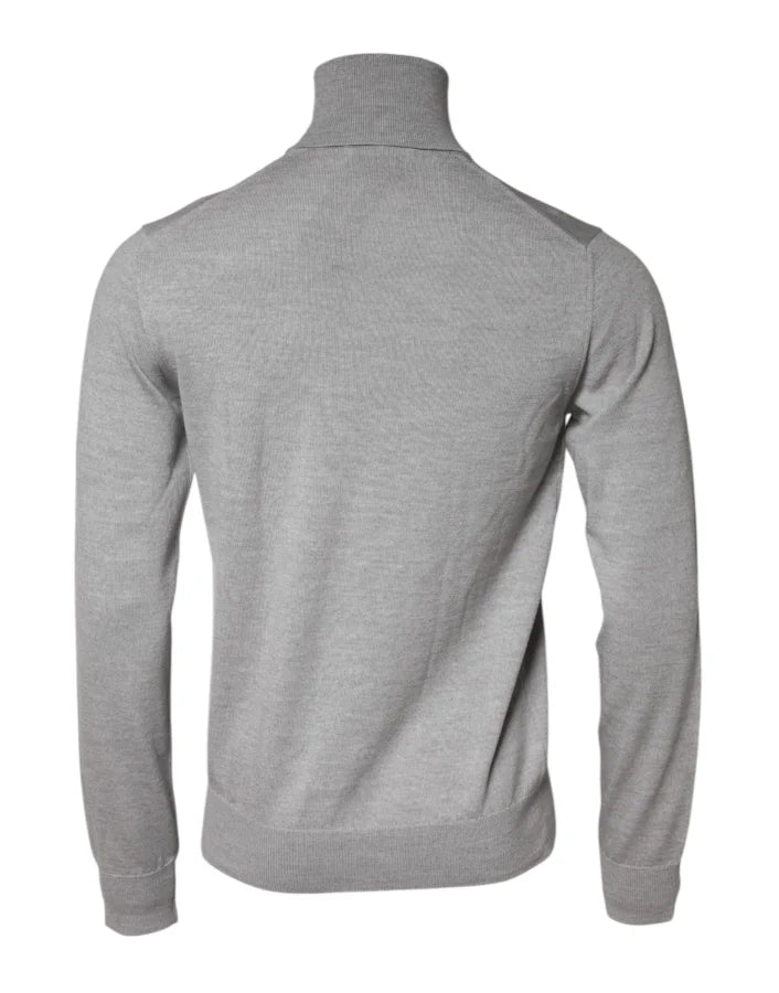 Dolce &amp; Gabbana Gray Wool Knitted Men Pullover Sweater
