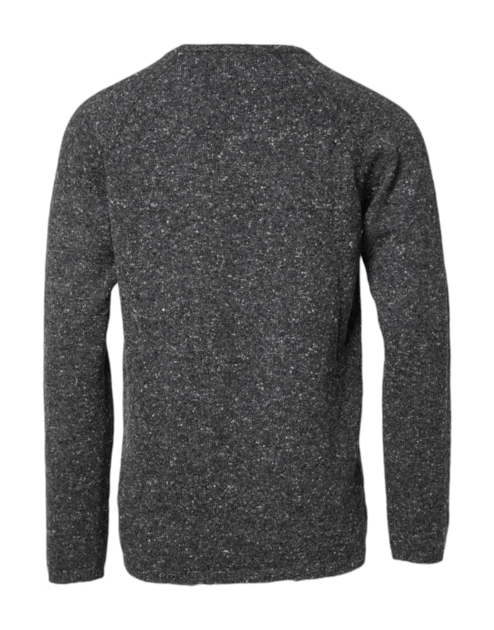 Dolce &amp; Gabbana Gray Wool Knitted Round Neck Pullover Sweater
