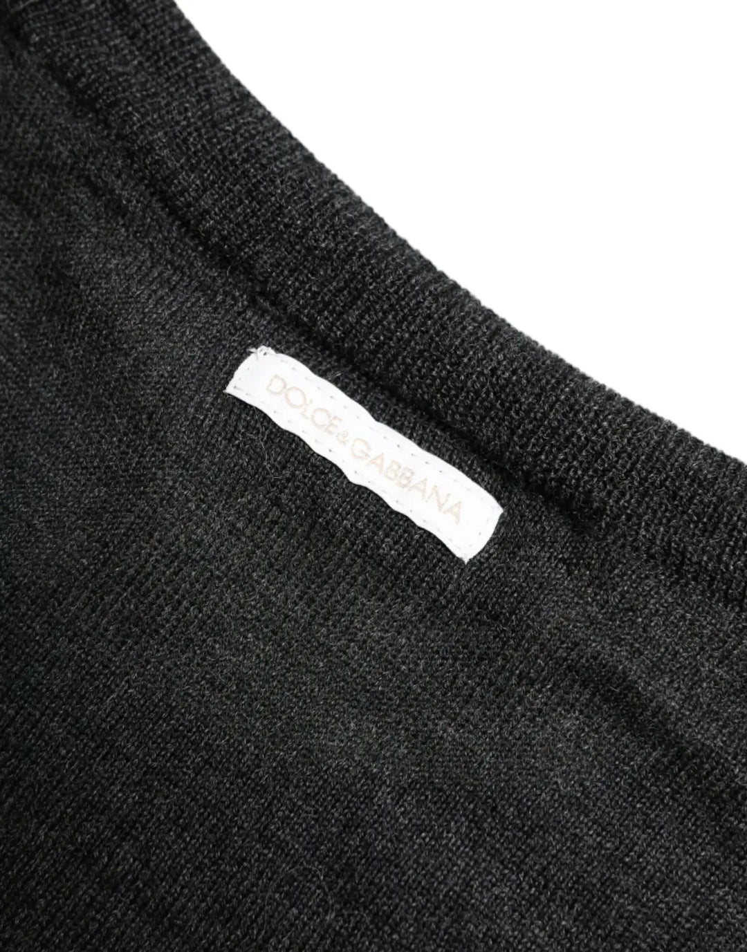 Dolce &amp; Gabbana Gray Wool Round Neck Pullover Sweater