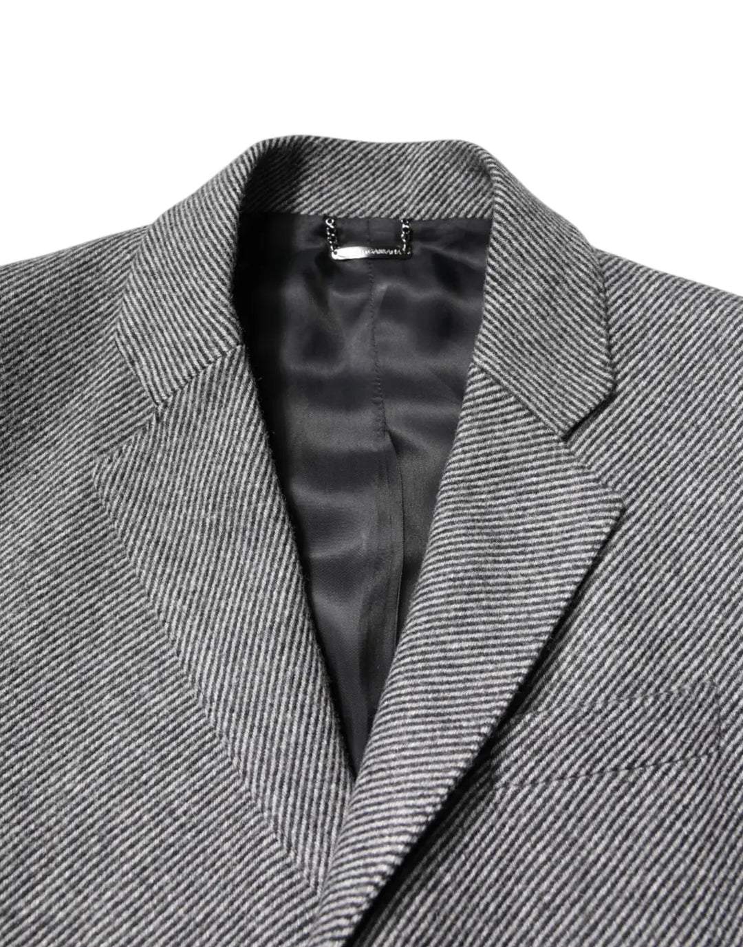 Dolce &amp; Gabbana Gray Wool Single Breasted Trench Coat Jacket