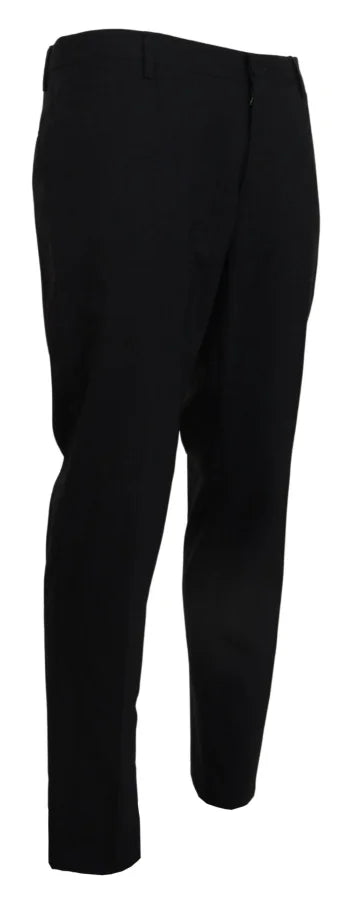 Dolce &amp; Gabbana Gray Wool Stretch Dress Formal Slim Fit Pant