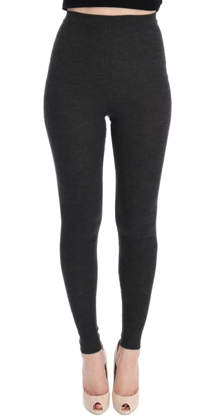Dolce &amp; Gabbana Gray Wool Stretch Tights