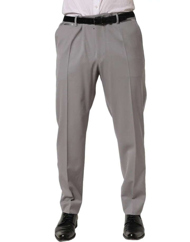 Dolce &amp; Gabbana Gray Wool Tapered Men Dress Trouser Pants