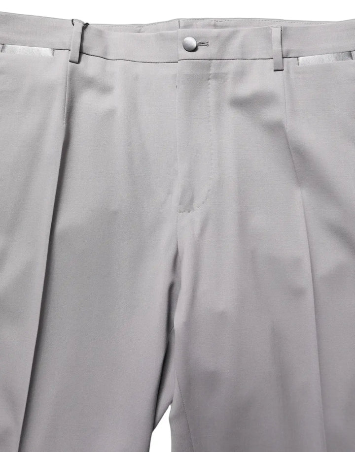 Dolce &amp; Gabbana Gray Wool Tapered Men Dress Trouser Pants