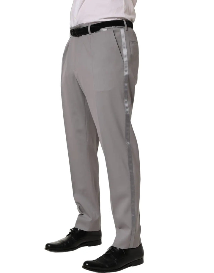Dolce &amp; Gabbana Gray Wool Tapered Men Dress Trouser Pants