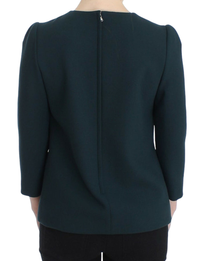 Dolce &amp; Gabbana Blouses - Women’s Green 3/4 Sleeve Wool Blouse