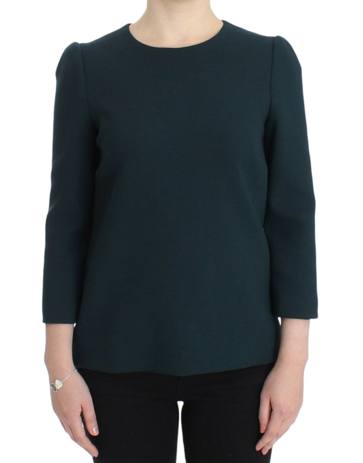Dolce &amp; Gabbana Blouses - Women’s Green 3/4 Sleeve Wool Blouse
