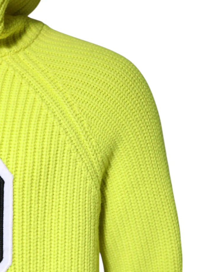 Dolce &amp; Gabbana Green 69 Knit Hooded Men Pullover Sweater