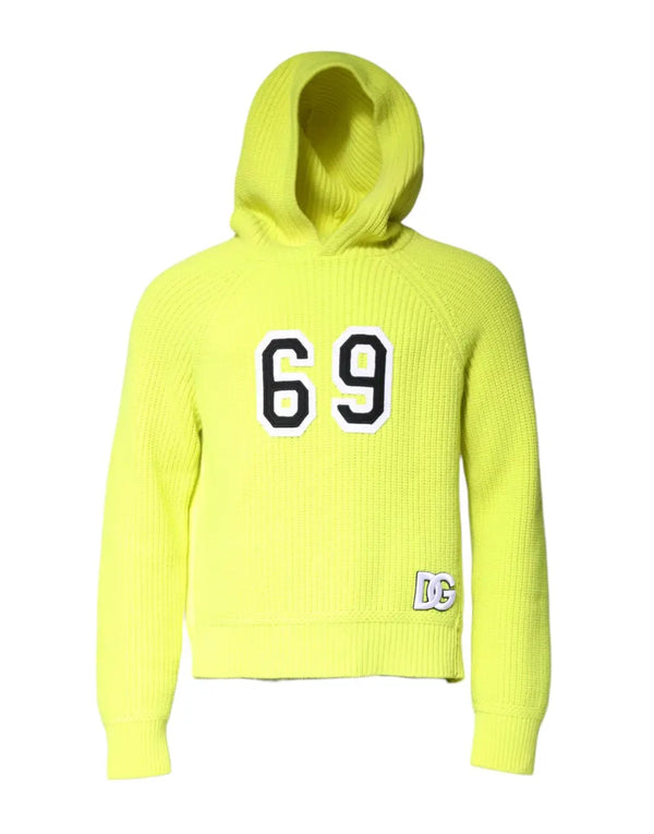 Dolce & Gabbana Green 69 Knit Hooded Men Pullover Sweater