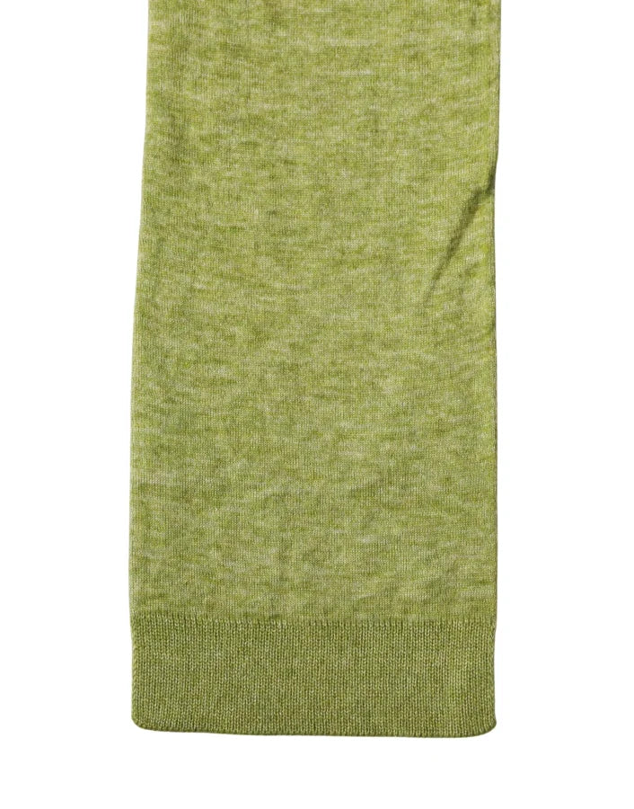 Dolce &amp; Gabbana Green Cashmere Knitted Neck Foulard 280cm x11cm Men Scarf