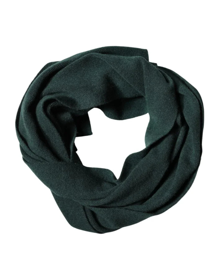 Dolce &amp; Gabbana Green Cashmere Knitted Neck Wrap Shawl Scarf
