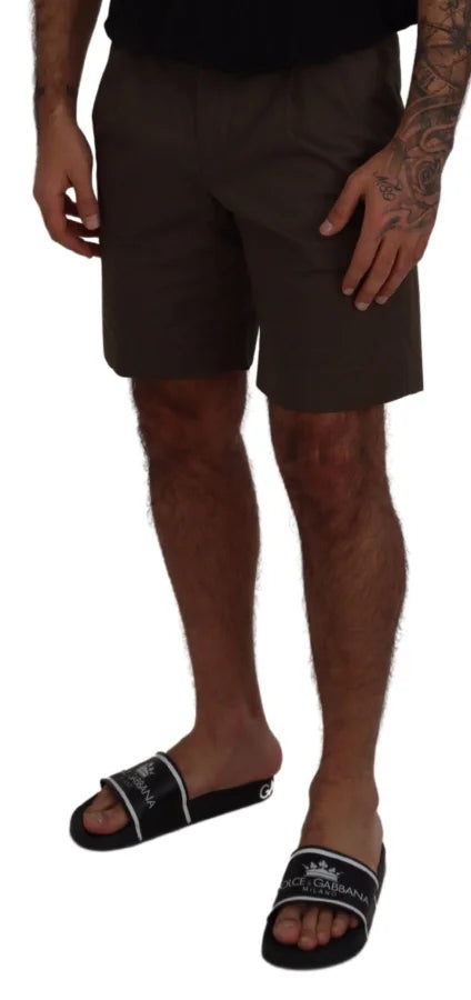 Dolce &amp; Gabbana Green Chinos Cotton Casual Shorts