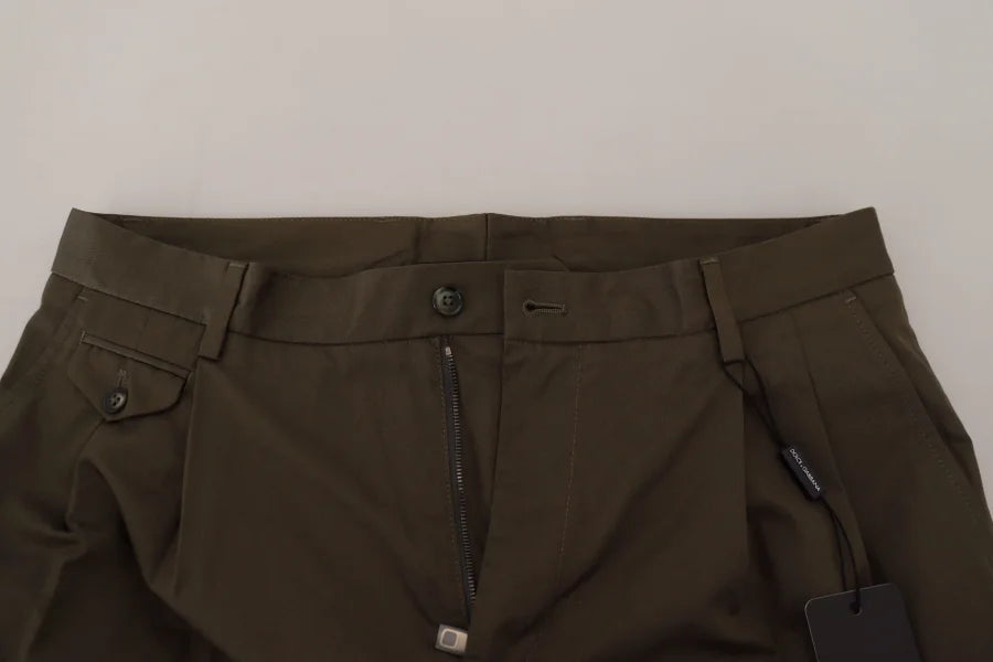 Dolce &amp; Gabbana Green Chinos Cotton Casual Shorts