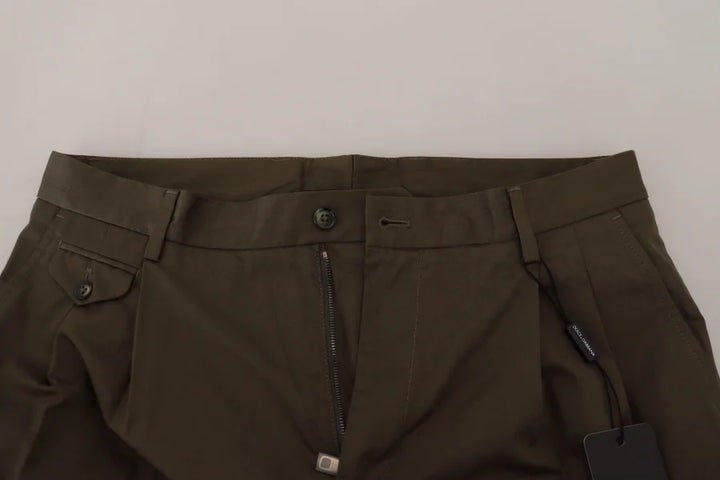 Dolce &amp; Gabbana Green Chinos Cotton Casual Shorts