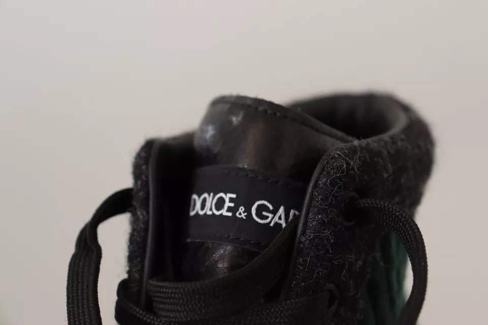 Dolce &amp; Gabbana Green Corduroy High Tops Sneakers Mens Casual Shoes