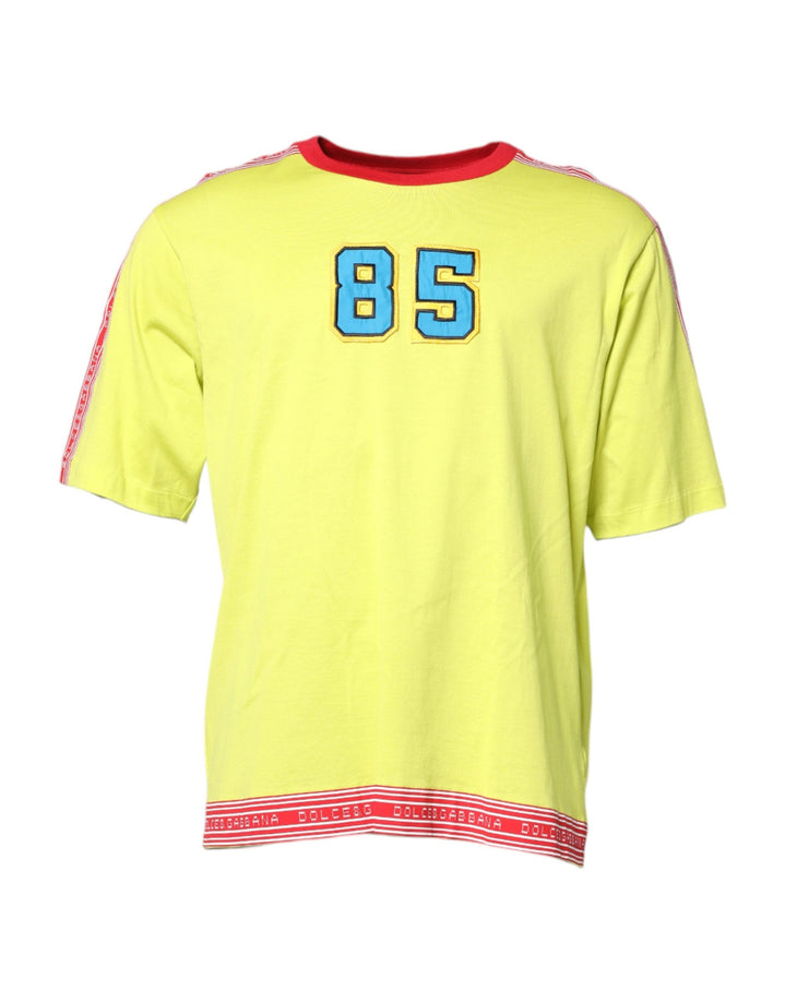 Dolce &amp; Gabbana Green Cotton 85 Patch Crew Neck T-shirt