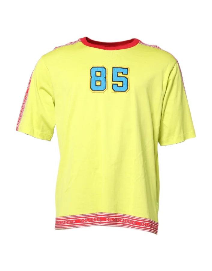Dolce &amp; Gabbana Green Cotton 85 Patch Crew Neck T-shirt