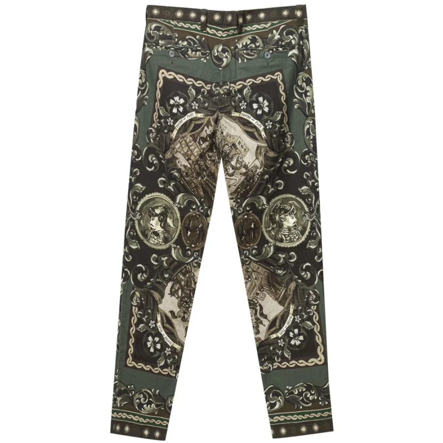 Dolce &amp; Gabbana Green Cotton Casual Pants