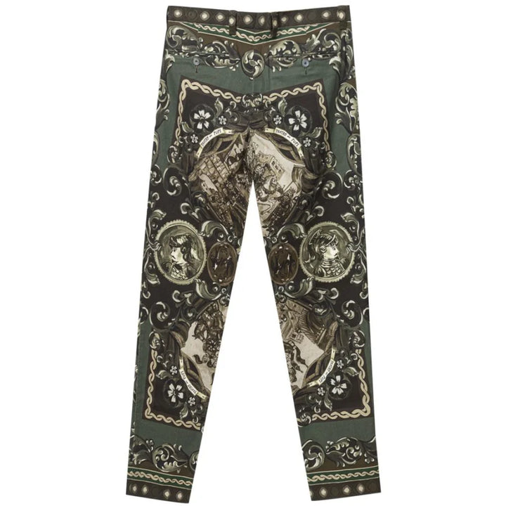 Dolce &amp; Gabbana Green Cotton Casual Pants