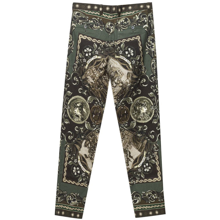 Dolce &amp; Gabbana Green Cotton Casual Pants