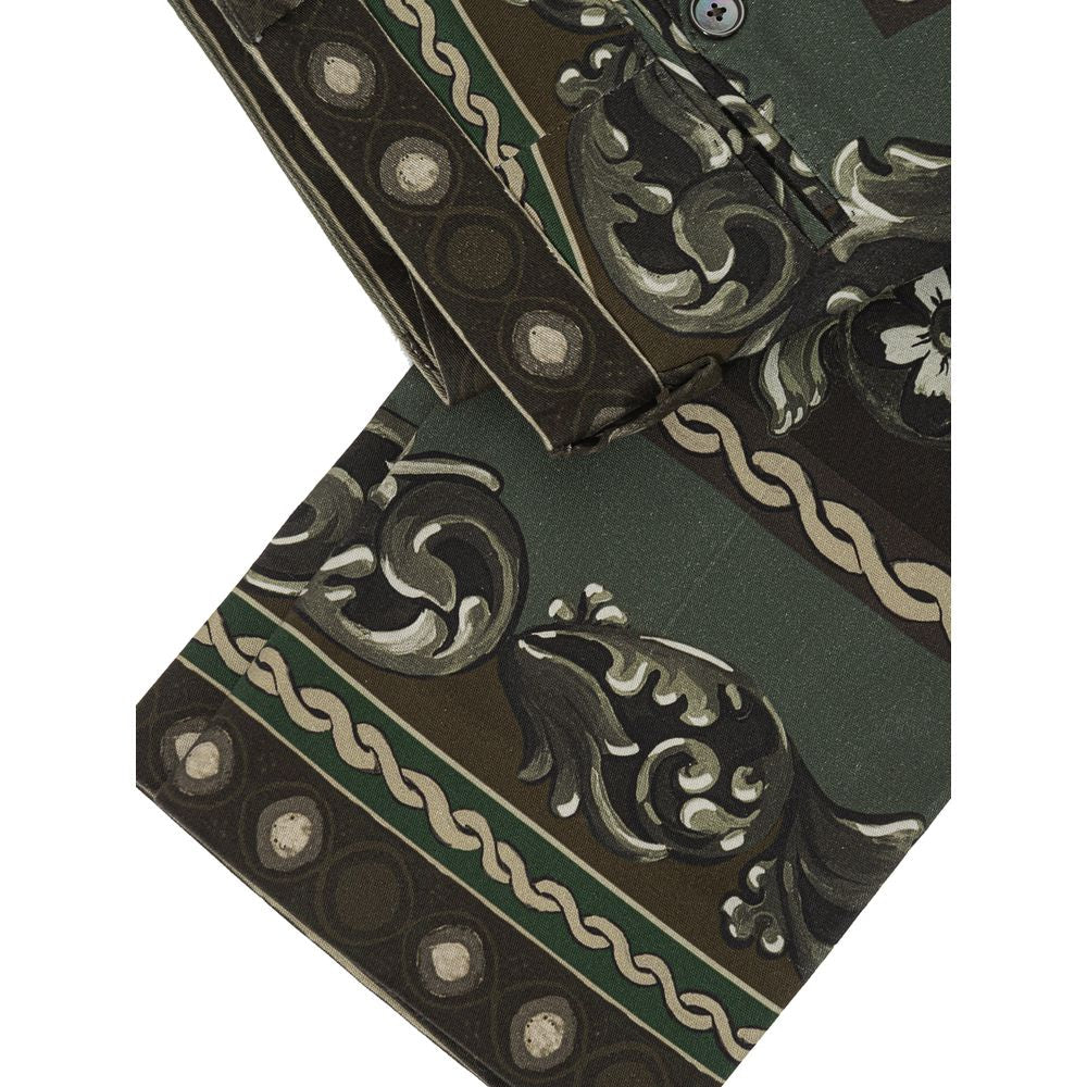 Dolce &amp; Gabbana Green Cotton Casual Pants