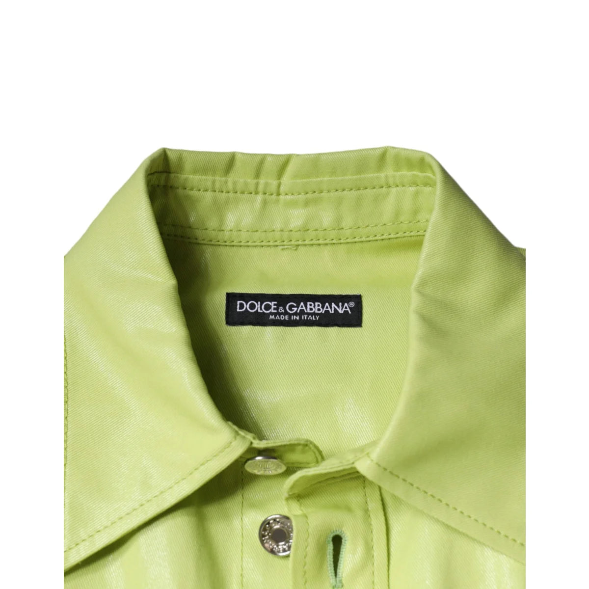 Dolce and Gabbana Green Cotton Collared Shirt for Men Long Sleeve &