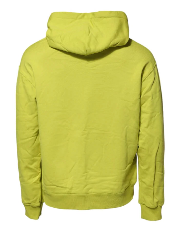 Dolce &amp; Gabbana Green Cotton Hooded Logo Sweatshirt Sweater