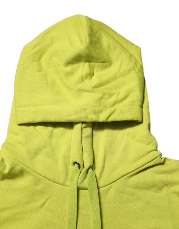 Dolce &amp; Gabbana Green Cotton Hooded Logo Sweatshirt Sweater