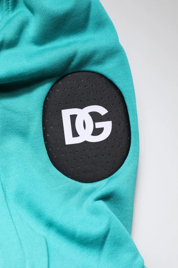 Dolce &amp; Gabbana Green Cotton Hooded Men Sportswear Vest Sweater