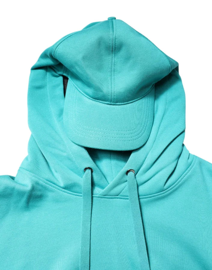 Dolce &amp; Gabbana Green Cotton Hooded Men Sportswear Vest Sweater