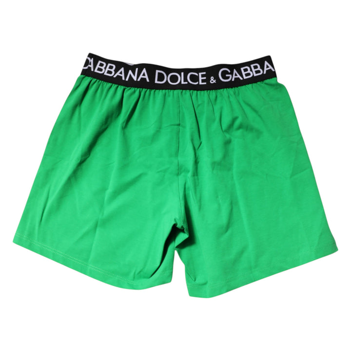 Dolce &amp; Gabbana Green Cotton Regular Boxer Shorts Underwear
