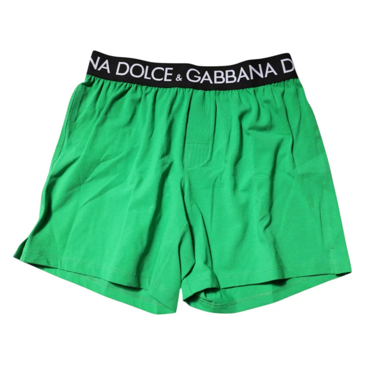Dolce &amp; Gabbana Green Cotton Regular Boxer Shorts Underwear