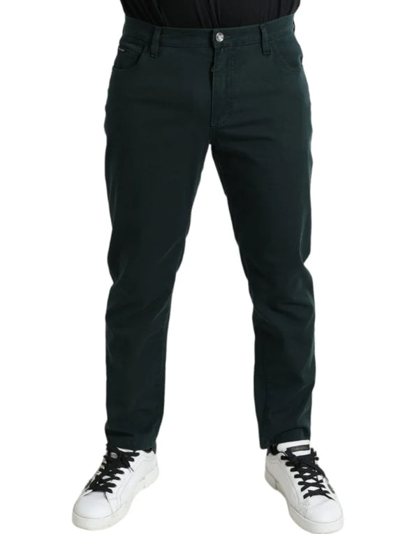 Dolce & Gabbana Green Cotton Stretch Skinny Men Denim Jeans