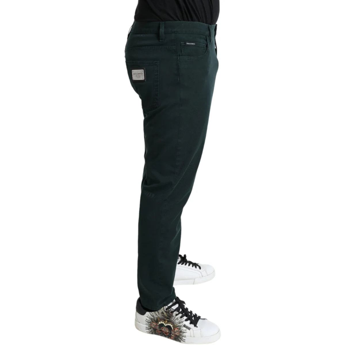 Dolce & Gabbana Green Cotton Stretch Skinny Men Denim Jeans