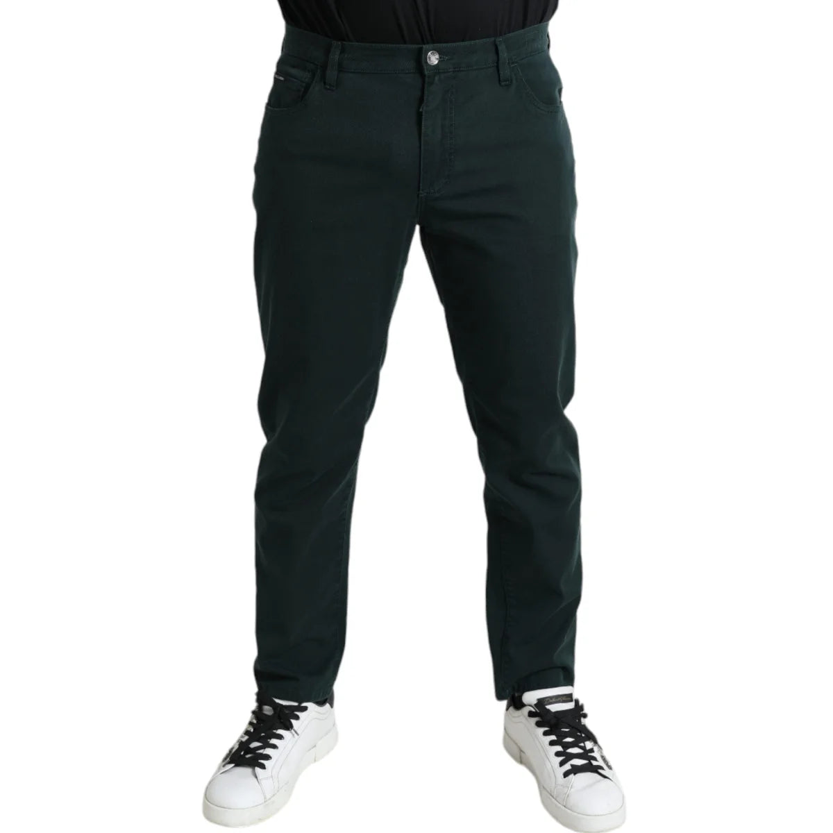 Dolce & Gabbana Green Cotton Stretch Skinny Men Denim Jeans