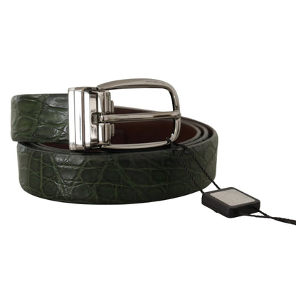 Dolce & Gabbana Green Crocodile Belt Perfume Envy