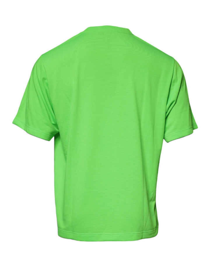 Dolce &amp; Gabbana Green Dg Logo Cotton Crew Neck T-shirt
