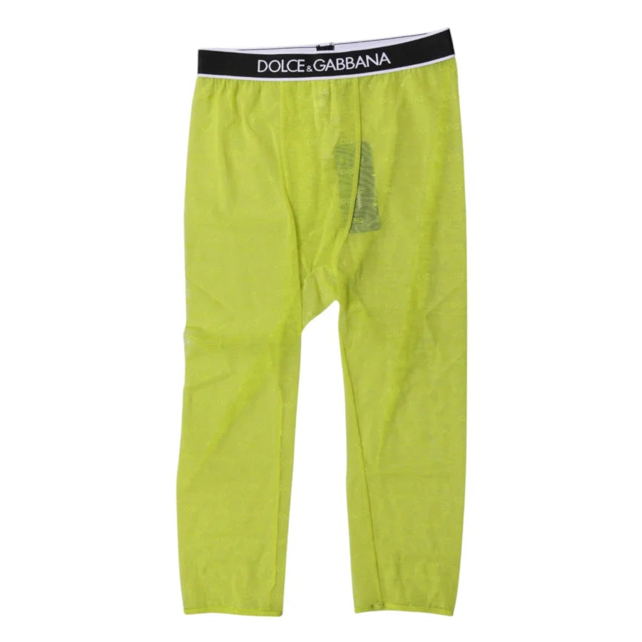 Dolce &amp; Gabbana Green DG Logo Nylon Cropped Tights Underwear