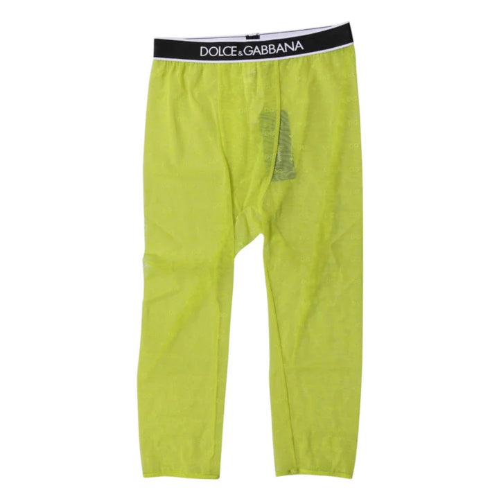Dolce &amp; Gabbana Green DG Logo Nylon Cropped Tights Underwear