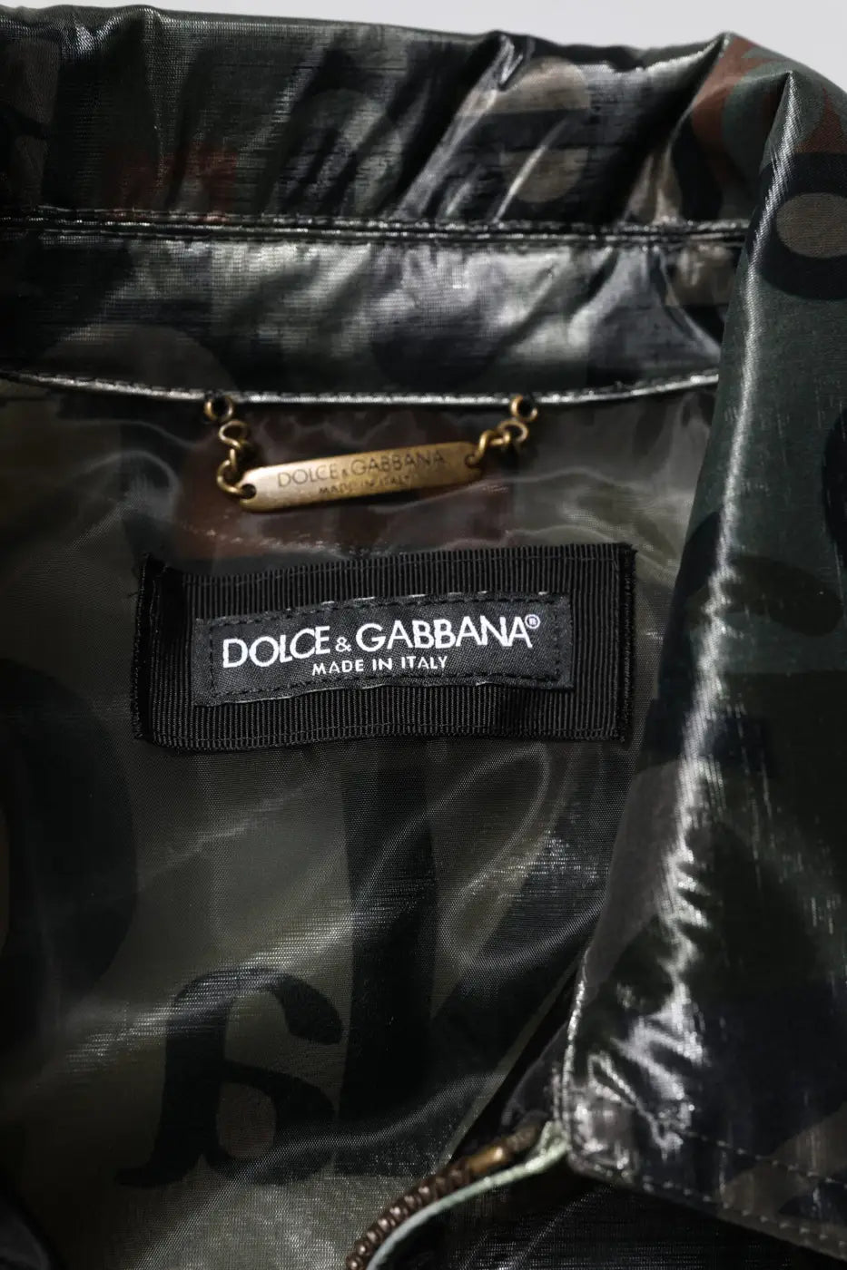 Dolce &amp; Gabbana Green DG Logo Print Bomber Full Zip Jacket