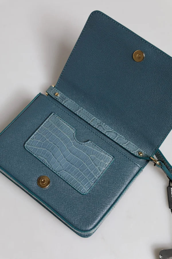 Dolce &amp; Gabbana Green Exotic Leather DG Plaque Crossbody Mini Bag