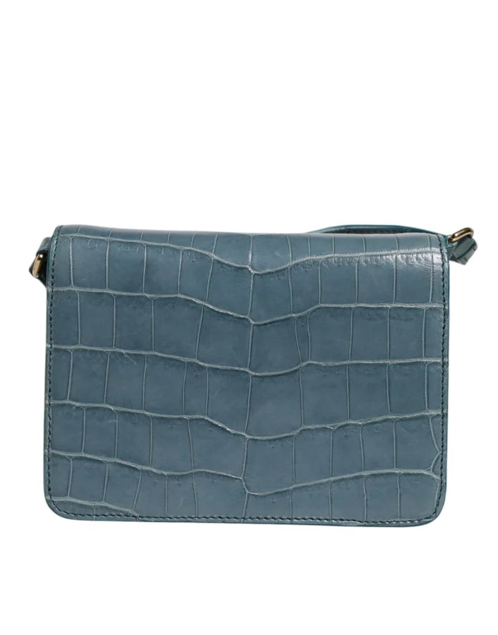 Dolce &amp; Gabbana Green Exotic Leather DG Plaque Crossbody Mini Bag