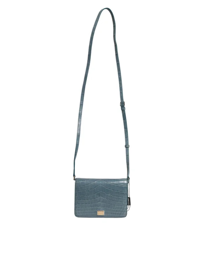 Dolce &amp; Gabbana Green Exotic Leather DG Plaque Crossbody Mini Bag